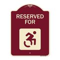 Signmission Designer Series-Reserved For With Accessible Symbol Heavy-Gauge Aluminum, 24" x 18", BU-1824-9908 A-DES-BU-1824-9908